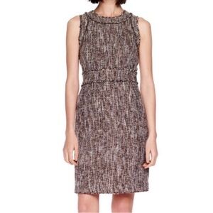 MICHAEL Michael Kors Textured Tweed Brown Midi Dress